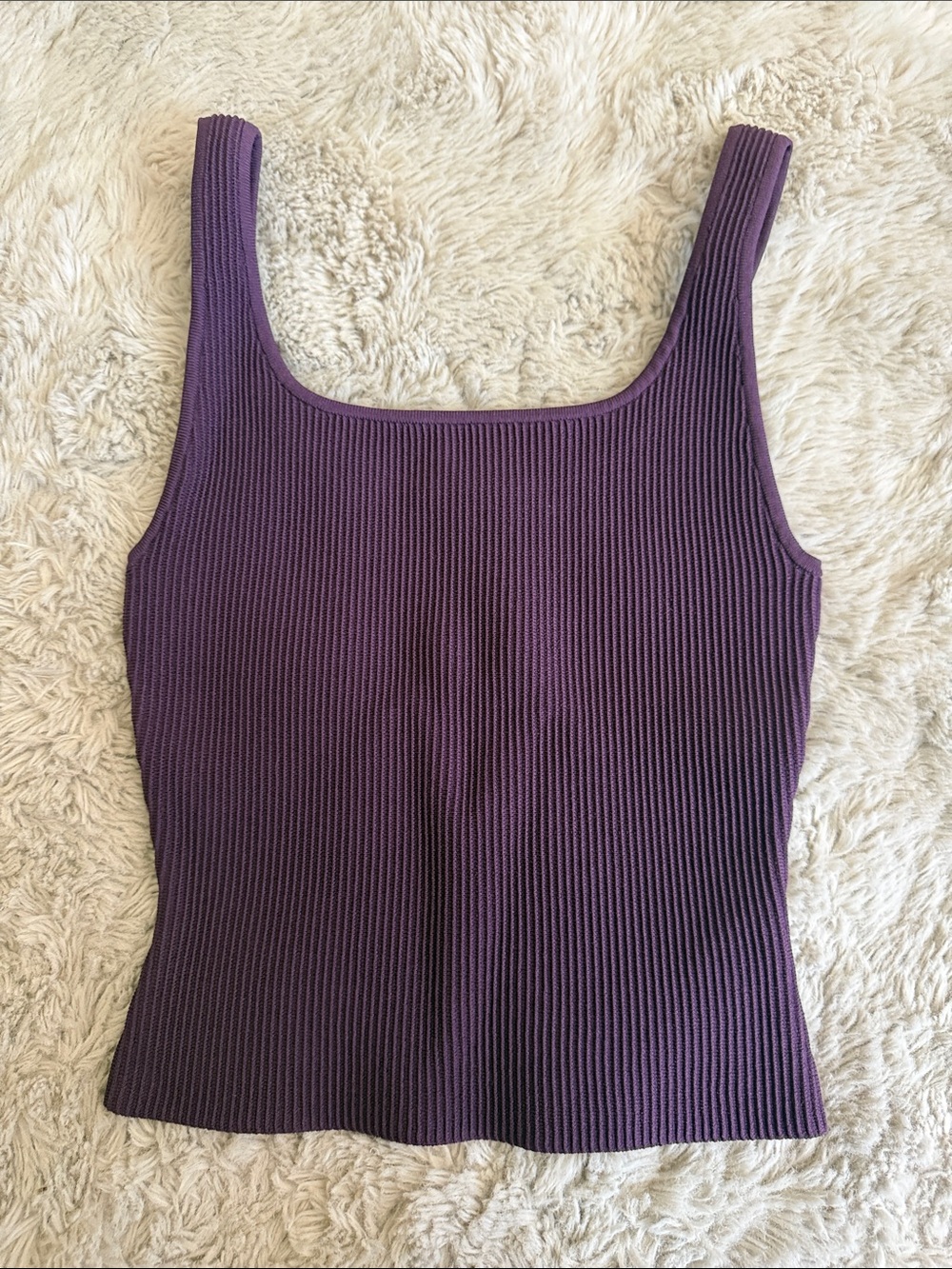 Aritzia Babaton Ribbed Tank Top in Purple